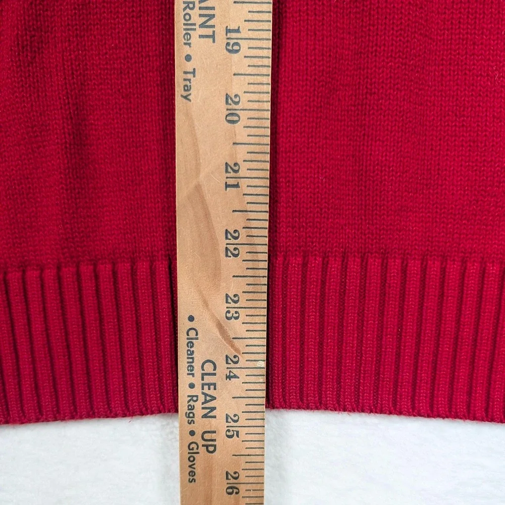 Polo Ralph Lauren Sweater Mens XL Red‎ 1/4 Zip Mock Neck Cotton Pullover Pony